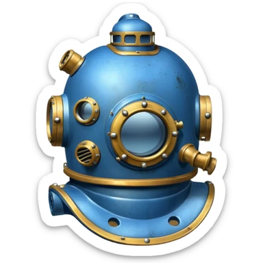 blue diving helmet sticker