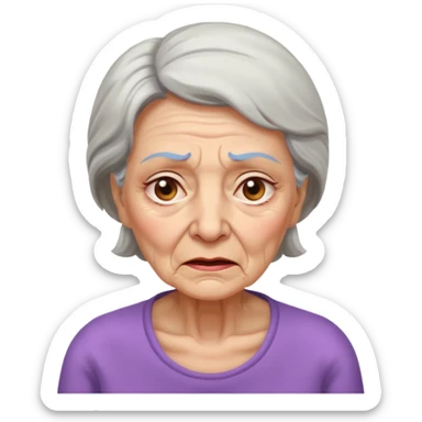 mulher idosa tentando nao fazer xixi com expressaõ de dor sticker