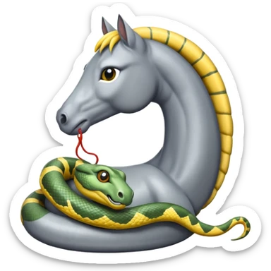 I need a grey horse (or a white one) with a snake sticker