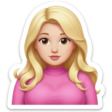 Curvy blonde long hair  sfw pink stripper sticker