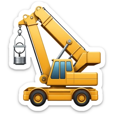 Container being lifted by a large machine, import. sticker