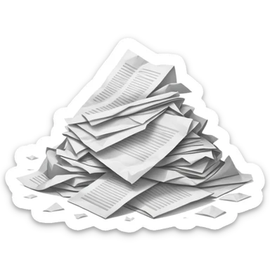pile of papers on the floor sticker