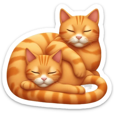 Two orange cats sleeping next to each other sticker