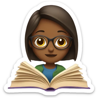 girl reading books sticker