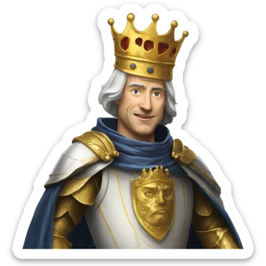 king baldwin IV face mask up who raises his hand to greet sticker
