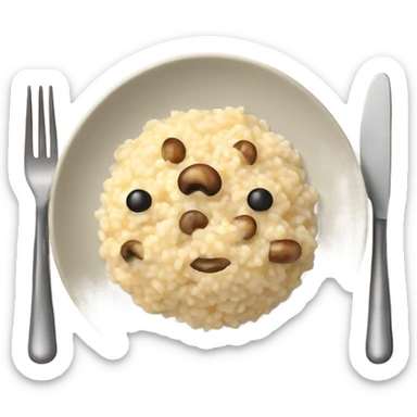Risotto with mushrooms on a plate sticker