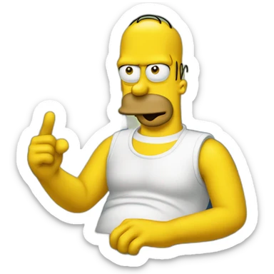 homer simson avec un ordinateur sticker