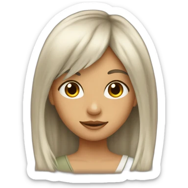 The side peofile of a girl sticker