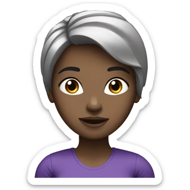 White Girl with dark short hair with dumbbells sticker