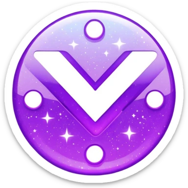 glitter purple and cian checkmark sticker