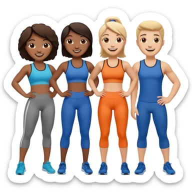 friends going to the gym sticker