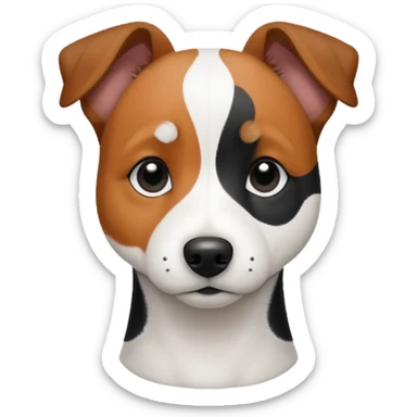 White and black jackrussel sticker