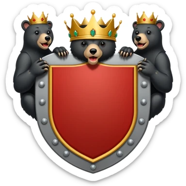 The coat of arms shows on a silver (white) shield, a black bear rampant with tongue and claws in red. On the shield rests a golden five leaved crest coronet, whose tiara of brickwork is provided with a gate in the center. sticker