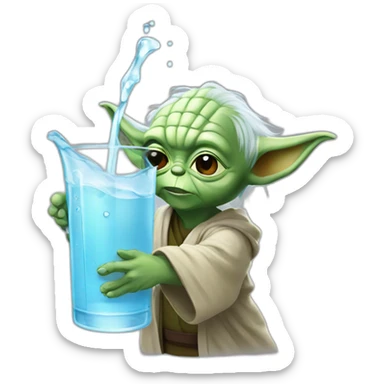 Yoda drink  water sticker