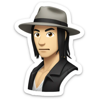 Men gangster keisuke baji with long black hair  sticker