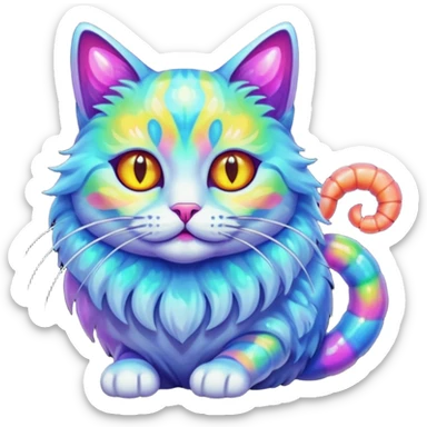 Cat with shrimp body, trippi troppi sticker