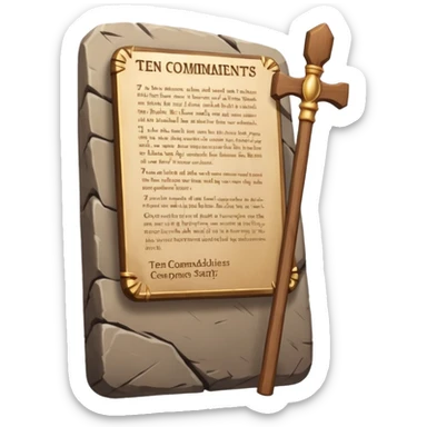 Ten commandments tablets and staff sticker