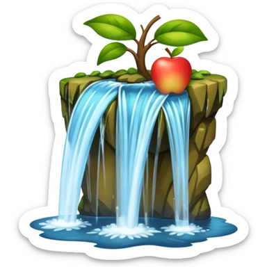 waterfall emoji, similar to 🏞️, apple emoji style sticker