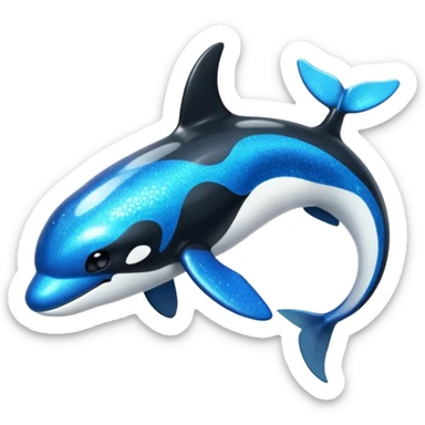 Black and white smooth shiny oily glossy glittery orca-Salamence-Draco-salandit-hybrid-fusion-creature sticker