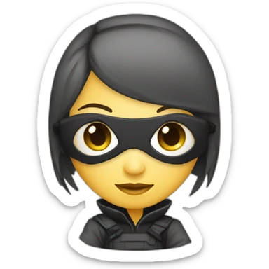 cute woman ninja Developer with computer sticker