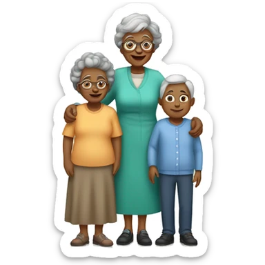 Grandma With Four grandchilds sticker