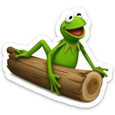 Kermit the frog log rolling sticker