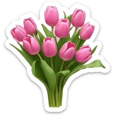 Bouquet of pink tulips sticker