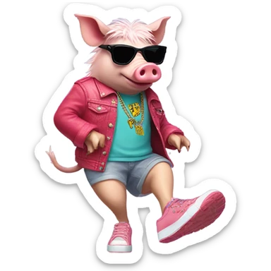 razorback dressed as bts sticker