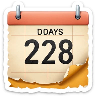 calendar with the text '2 days' sticker