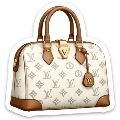 A white lv bag sticker