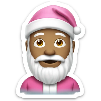 White Santa with pink clothes sticker