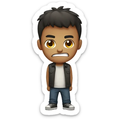 an angry boy sticker