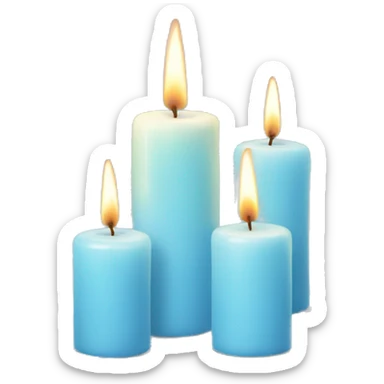 pastel blue three candles sticker