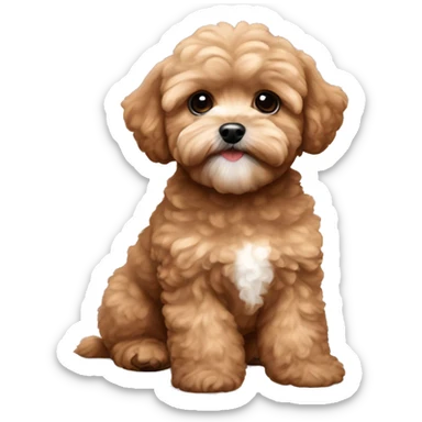 Maltipoo light brown with name teddy sticker