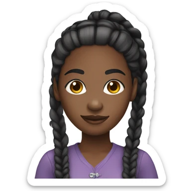 pretty black girl with braids sticker