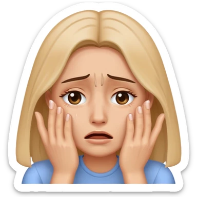 crying woman covering her face with hands sticker