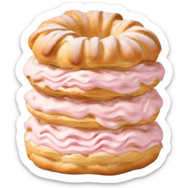 light pink paris-brest pastry with cream sticker