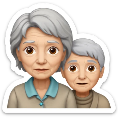 lo mismo que estas haciendo solo coloca alado de la abuela un hombre joven  sticker