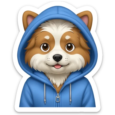 Dog wearing hoodie sticker