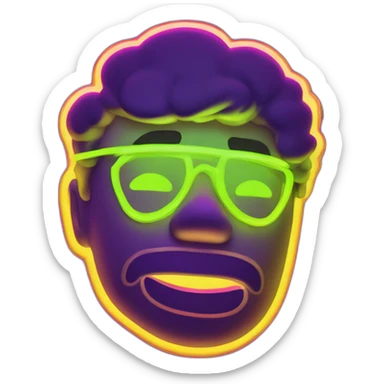 Juicy booty neon sign style man award sticker