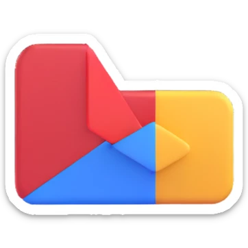 3D style Youtube logo emoji, angled to the left, play button prominent sticker