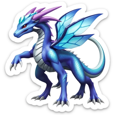  cool edgy shiny colorful Suicune-Dialga-Reptile full body sticker