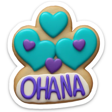 Teal purple Cookie heart with ohana sticker