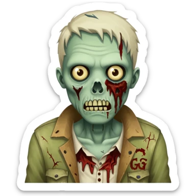 a zombie saying gg sticker