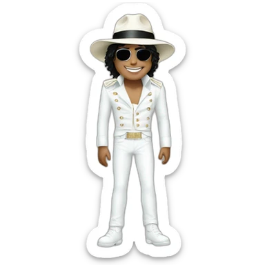 white Michael jackson sticker