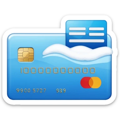 small line of snow with credit card  sticker