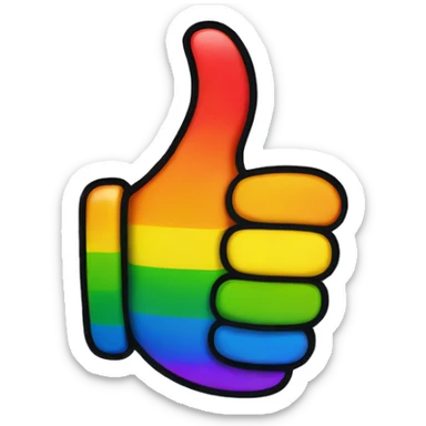 Rainbow thumbs up sticker