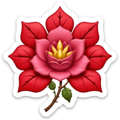 brasão medieval rosa de sangue vermelha sticker