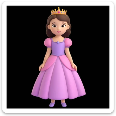 girls in a princess dress sticker