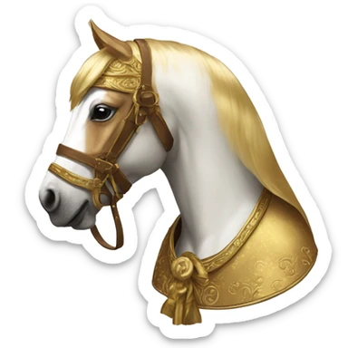 Gilded saddle vintage piebald horse face gilded robes sticker
